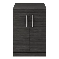 Brooklyn Floor Standing Countertop Vanity Unit - Black - 605mm with Chrome Handles -Countertop Vanity Units Sales BFS6WTB d4 460