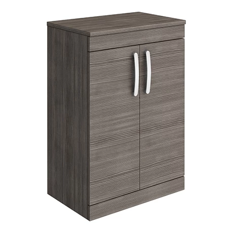 Brooklyn Floor Standing Countertop Vanity Unit - Grey Avola - 605mm with Chrome Handles 3 Brooklyn Floor Standing Countertop Vanity Unit - Grey Avola - 605mm with Chrome Handles