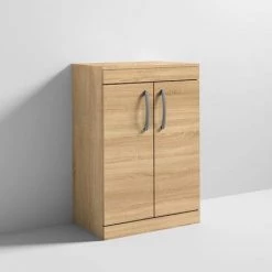 Brooklyn Floor Standing Countertop Vanity Unit - Natural Oak - 605mm with Chrome Handles -Countertop Vanity Units Sales BFS6WTO d4 460