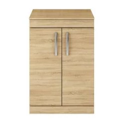 Brooklyn Floor Standing Countertop Vanity Unit - Natural Oak - 605mm with Chrome Handles -Countertop Vanity Units Sales BFS6WTO d2 460