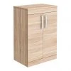 Brooklyn Floor Standing Countertop Vanity Unit - Natural Oak - 605mm with Chrome Handles -Countertop Vanity Units Sales BFS6WTO p