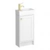 Bromley Traditional White Cloakroom Vanity Unit (incl. Brushed Brass Handle) 2 Bromley Traditional White Cloakroom Vanity Unit (incl. Brushed Brass Handle) -Countertop Vanity Units Sales BR4WHTBB p