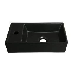Bromley White Cloakroom Vanity Unit (incl. Black Basin + Brushed Brass Handle) -Countertop Vanity Units Sales BR4WHTBBK d3 460