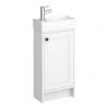 Bromley Traditional White Cloakroom Vanity Unit (inc. Ceramic Basin) -Countertop Vanity Units Sales BR4WHT P