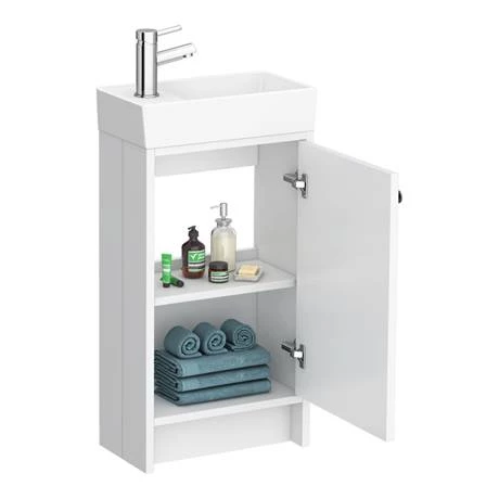 Bromley Traditional White Cloakroom Vanity Unit (inc. Ceramic Basin) 4 Bromley Traditional White Cloakroom Vanity Unit (inc. Ceramic Basin) - Image 3