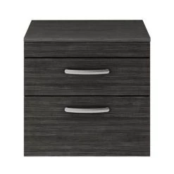 Brooklyn Wall Hung Countertop Vanity Unit - Black - 605mm 2 Drawer -Countertop Vanity Units Sales BWH6WT2DB d3 460
