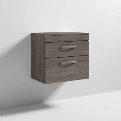 Brooklyn Wall Hung Countertop Vanity Unit - Grey Avola - 605mm 2 Drawer with Chrome Handles 9 Brooklyn Wall Hung Countertop Vanity Unit - Grey Avola - 605mm 2 Drawer with Chrome Handles -Countertop Vanity Units Sales BWH6WT2DG d4 460