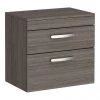 Brooklyn Wall Hung Countertop Vanity Unit - Grey Avola - 605mm 2 Drawer with Chrome Handles 2 Brooklyn Wall Hung Countertop Vanity Unit - Grey Avola - 605mm 2 Drawer with Chrome Handles -Countertop Vanity Units Sales BWH6WT2DG p1