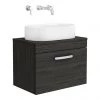 Brooklyn Wall Hung Countertop Basin Unit - Black - 605mm incl. Basin