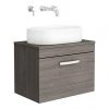 Brooklyn Wall Hung Countertop Basin Unit - Grey Avola - 605mm inc. Basin -Countertop Vanity Units Sales BWH6WTG VES131 np