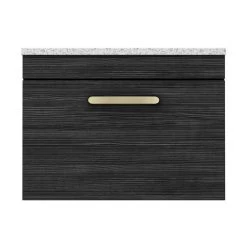 Brooklyn Wall Hung Countertop Vanity - Black - 600mm with White Worktop & Brushed Brass Handle -Countertop Vanity Units Sales BWHB6WW BB d4 460