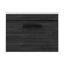 Brooklyn Wall Hung Countertop Vanity - Black - 600mm with White Worktop & Matt Black Handle -Countertop Vanity Units Sales BWHB6WW MB d4 460