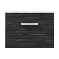Brooklyn Wall Hung Countertop Vanity Unit - Black - 600mm with White Worktop & Chrome Handle -Countertop Vanity Units Sales BWHB6WW d4 460