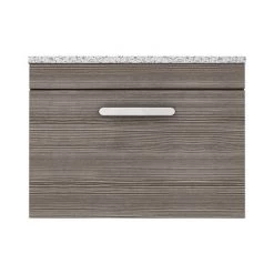 Brooklyn Wall Hung Countertop Vanity Unit - Grey Avola - 600mm with White Worktop & Chrome Handle -Countertop Vanity Units Sales BWHG6WW d3 460