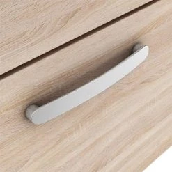 Brooklyn Wall Hung Countertop Vanity Unit - Natural Oak - 600mm with White Worktop & Chrome Handle -Countertop Vanity Units Sales BWHN6WW d1 460