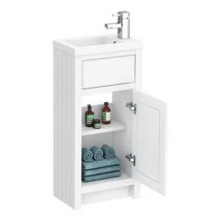Chatsworth Traditional White Small Vanity - 400mm Wide -Countertop Vanity Units Sales C400WHT d1 460