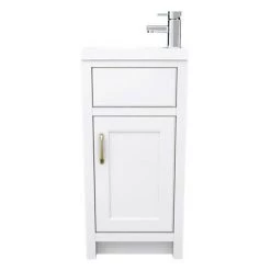 Chatsworth Traditional White Small Vanity - 400mm Wide -Countertop Vanity Units Sales C400WHT n d2 460