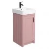 Chatsworth Traditional Dusky Pink Vanity - 425mm Wide with Matt Black Handle -Countertop Vanity Units Sales C425DPKMB P