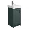 Chatsworth Traditional Green Vanity - 425mm Wide with Matt Black Handle -Countertop Vanity Units Sales C425GRNMB p