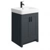 Chatsworth Traditional Graphite Vanity - 560mm Wide with Matt Black Handles 2 Chatsworth Traditional Graphite Vanity - 560mm Wide with Matt Black Handles -Countertop Vanity Units Sales C560BLKMB p