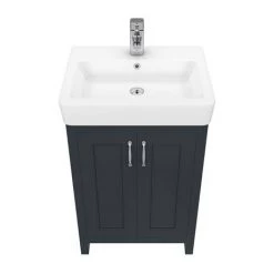 Chatsworth Traditional Graphite Vanity - 560mm Wide 12 Chatsworth Traditional Graphite Vanity - 560mm Wide -Countertop Vanity Units Sales C560BLK D4 460