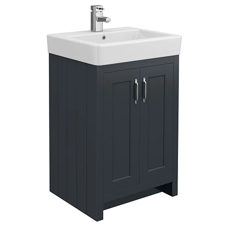 Chatsworth Traditional Graphite Vanity - 560mm Wide 3 Chatsworth Traditional Graphite Vanity - 560mm Wide