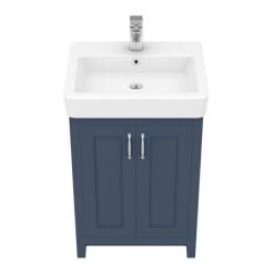 Chatsworth Traditional Blue Vanity - 560mm Wide -Countertop Vanity Units Sales C560BLU D3 460