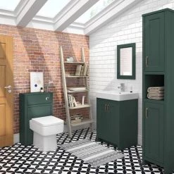Chatsworth Traditional Green Vanity - 560mm Wide -Countertop Vanity Units Sales C560GRN d2 460