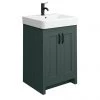 Chatsworth Traditional Green Vanity - 560mm Wide with Matt Black Handles