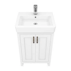 Chatsworth Traditional White Vanity - 560mm Wide -Countertop Vanity Units Sales C560WHT D4 460