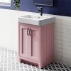 Chatsworth Traditional Dusky Pink Vanity - 560mm Wide with Matt Black Handles -Countertop Vanity Units Sales C56DPKMB prod01