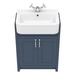 Chatsworth Traditional Blue Semi-Recessed Vanity - 600mm Wide -Countertop Vanity Units Sales C600SRBLU D3 460