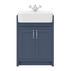 Chatsworth Traditional Blue Semi-Recessed Vanity - 600mm Wide -Countertop Vanity Units Sales C600SRBLU D4 460
