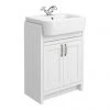 Chatsworth Traditional White Semi-Recessed Vanity - 600mm Wide -Countertop Vanity Units Sales C600SRWHT p