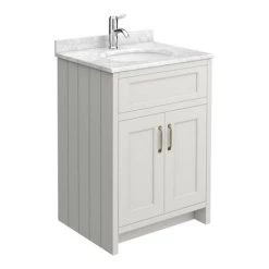 Chatsworth Grey 610mm Vanity with White Marble Basin Top 10 Chatsworth Grey 610mm Vanity with White Marble Basin Top -Countertop Vanity Units Sales C610GRY WHT n d1 460