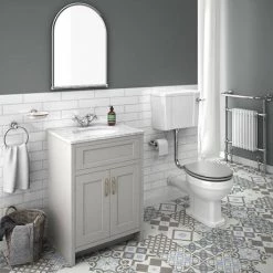 Chatsworth Grey 610mm Vanity with White Marble Basin Top 11 Chatsworth Grey 610mm Vanity with White Marble Basin Top -Countertop Vanity Units Sales C610GRY WHT n d2 460