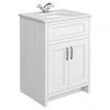 Chatsworth White 610mm Vanity with White Marble Basin Top