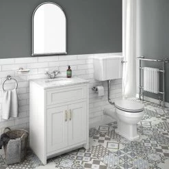 Chatsworth White 610mm Vanity with White Marble Basin Top 12 Chatsworth White 610mm Vanity with White Marble Basin Top -Countertop Vanity Units Sales C610WHT WHT n d4 460
