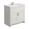 Chatsworth Grey 810mm Vanity with White Marble Basin Top -Countertop Vanity Units Sales C810GRY WHT nw p