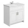 Chatsworth White 810mm Vanity with White Marble Basin Top -Countertop Vanity Units Sales C810WHT WHT NP