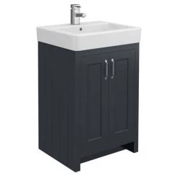 Chatsworth Traditional Graphite 560mm Vanity Sink + 300mm Cupboard Unit 10 Chatsworth Traditional Graphite 560mm Vanity Sink + 300mm Cupboard Unit -Countertop Vanity Units Sales C825BLK d2 460