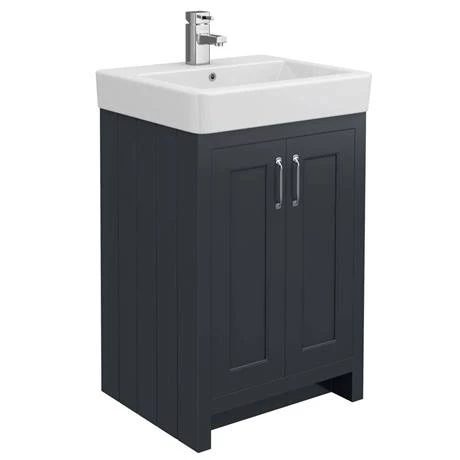Chatsworth Traditional Graphite 560mm Vanity Sink + 300mm Cupboard Unit 5 Chatsworth Traditional Graphite 560mm Vanity Sink + 300mm Cupboard Unit - Image 3