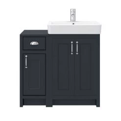 Chatsworth Traditional Graphite 560mm Vanity Sink + 300mm Cupboard Unit 13 Chatsworth Traditional Graphite 560mm Vanity Sink + 300mm Cupboard Unit -Countertop Vanity Units Sales C825BLK n d6 460