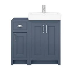 Chatsworth Traditional Blue 560mm Vanity Sink + 300mm Cupboard Unit -Countertop Vanity Units Sales C825BLU n d4 460