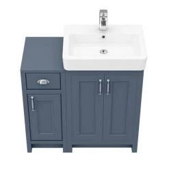 Chatsworth Traditional Blue 560mm Vanity Sink + 300mm Cupboard Unit -Countertop Vanity Units Sales C825BLU n d5 460