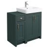 Chatsworth Traditional Green 560mm Vanity Sink + 300mm Cupboard Unit -Countertop Vanity Units Sales C825GRN p