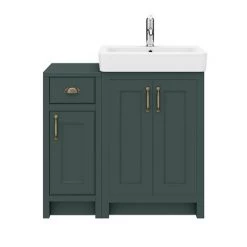 Chatsworth Traditional Green 560mm Vanity Sink + 300mm Cupboard Unit -Countertop Vanity Units Sales C825GRN d4 460