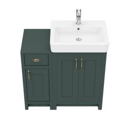 Chatsworth Traditional Green 560mm Vanity Sink + 300mm Cupboard Unit -Countertop Vanity Units Sales C825GRN d5 460