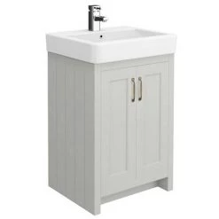 Chatsworth Traditional Grey 560mm Vanity Sink + 300mm Cupboard Unit -Countertop Vanity Units Sales C825GRY d1 460