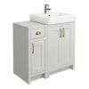 Chatsworth Traditional Grey 560mm Vanity Sink + 300mm Cupboard Unit -Countertop Vanity Units Sales C825GRY p